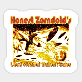 Honest Zorndoid’s Used Weather Balloon Sales Sticker